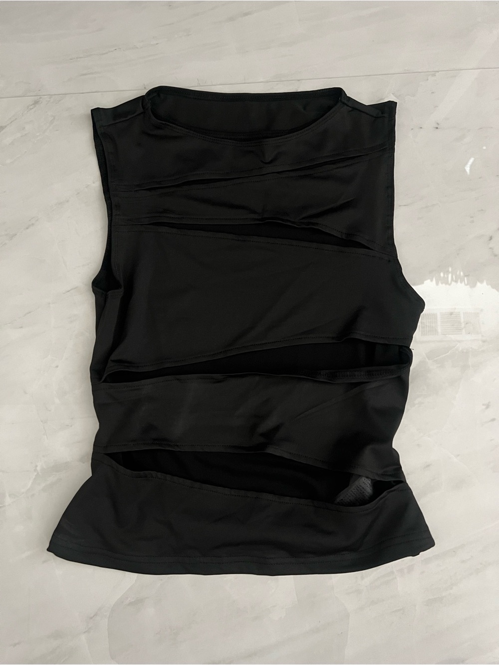Shein Black cut out with mesh tank top